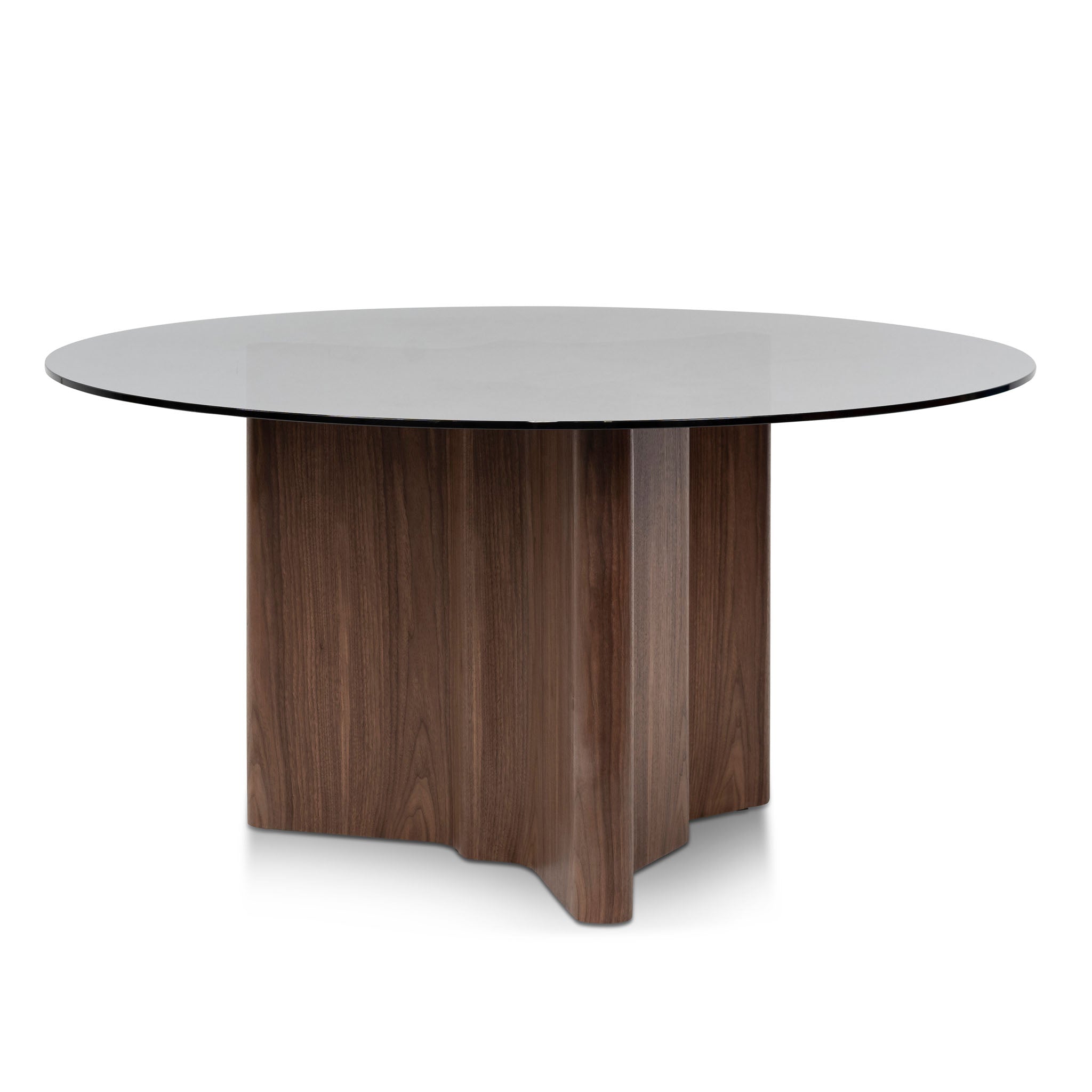 CDT6922-BB 1.5m Round Glass Dining Table – Walnut