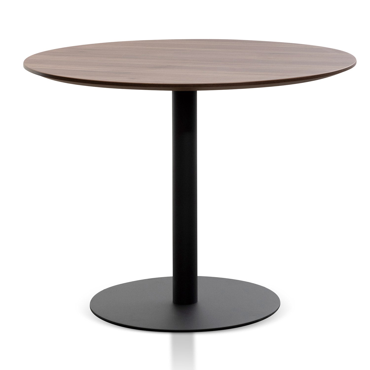 COT6167-SN Round Office Meeting Table – Walnut with Black Base