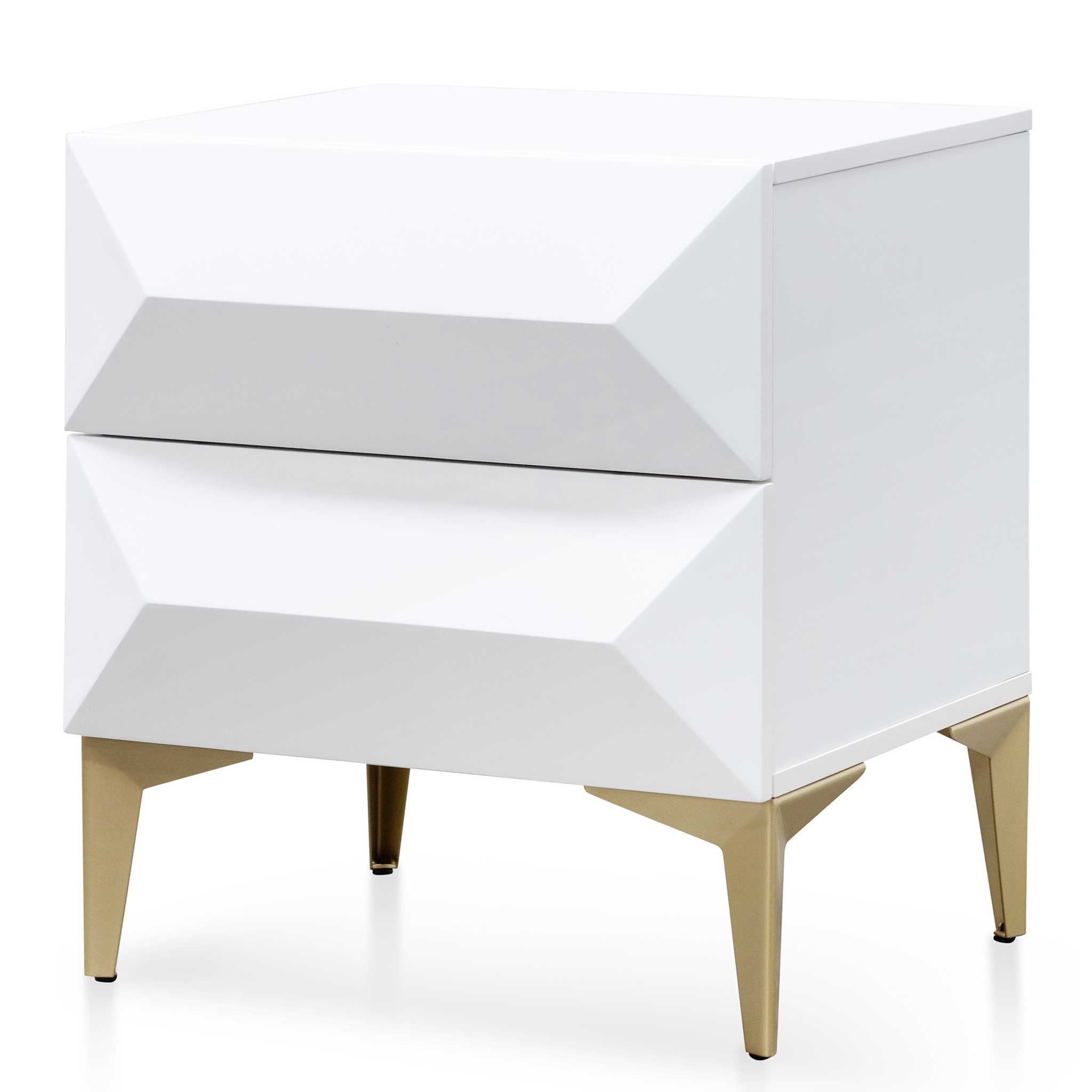 CST6410-IG Wooden Side Table – White with Gold Legs