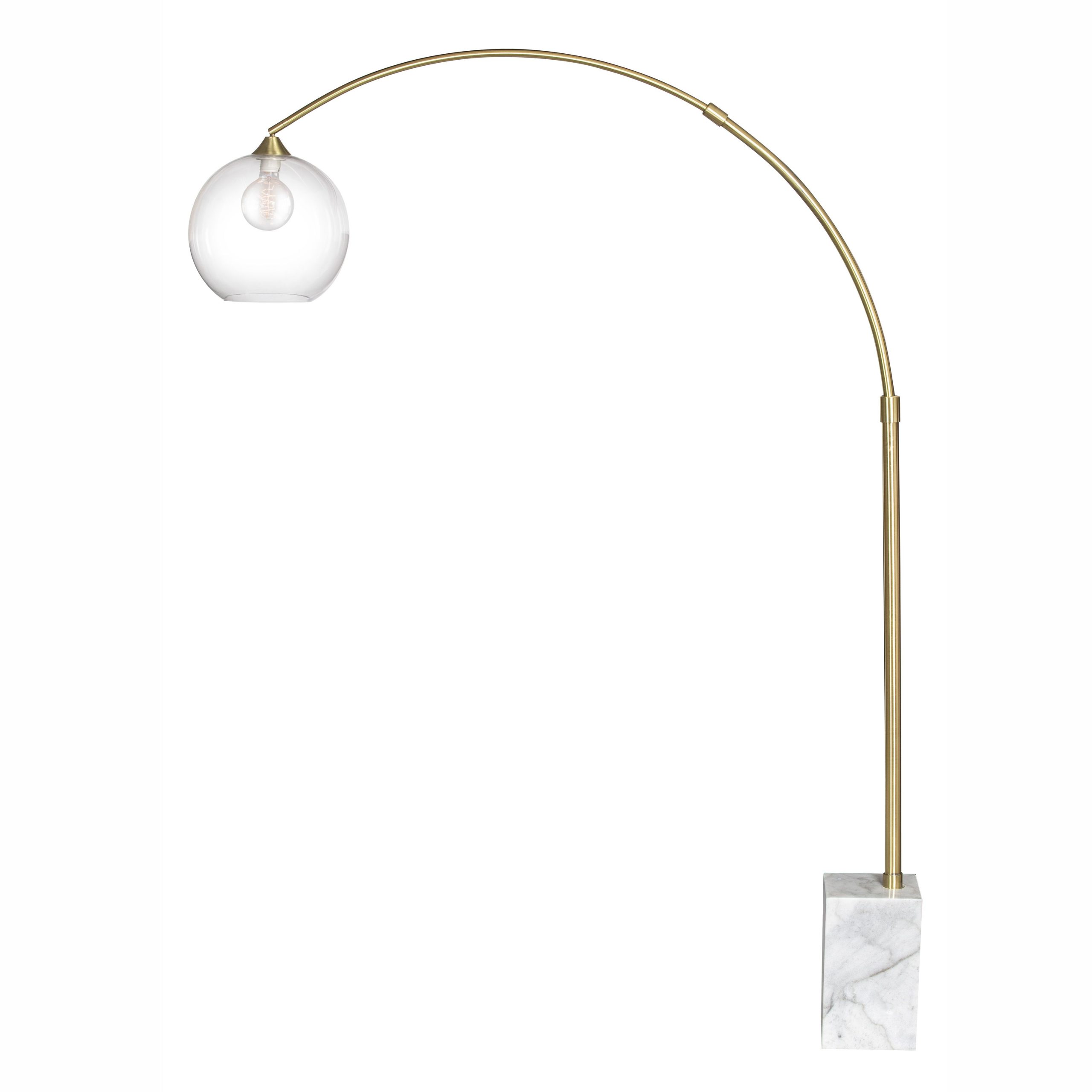 CAILEN FLOOR LAMP CLEAR/BRASS/WHITE 180X30X225CM