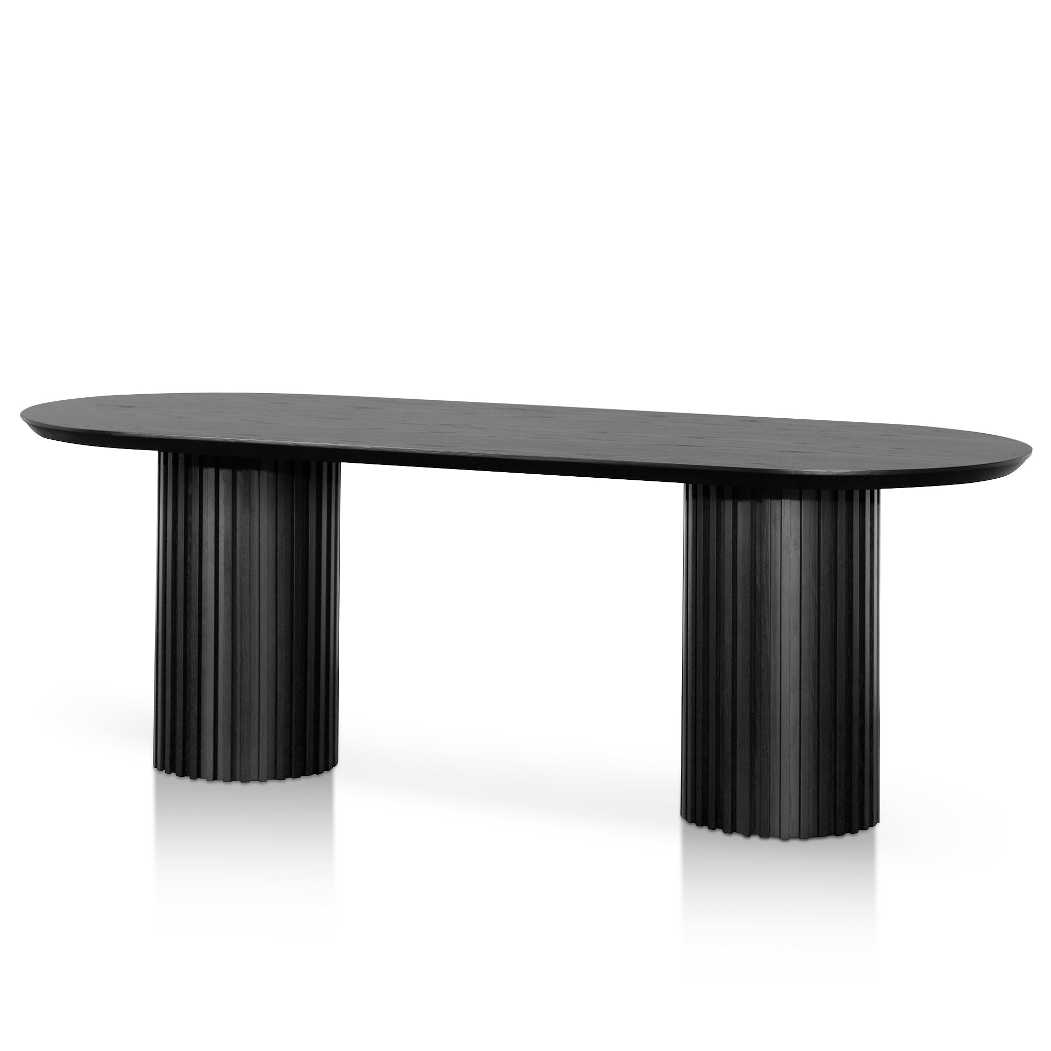 Oval Wooden Dining Table – Black Oak 2.2m
