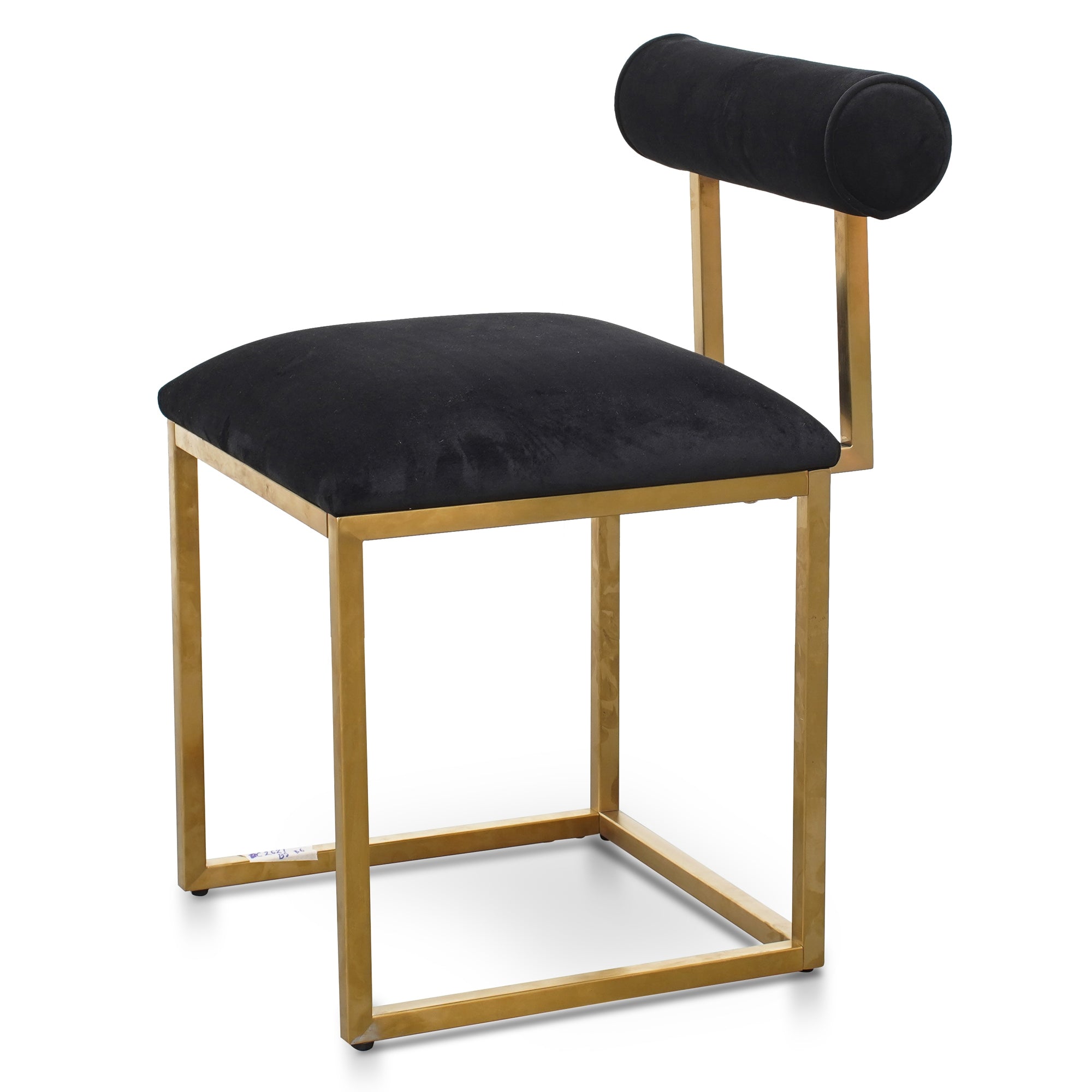 Occasional Chair In Black Velvet – Brushed Gold Base